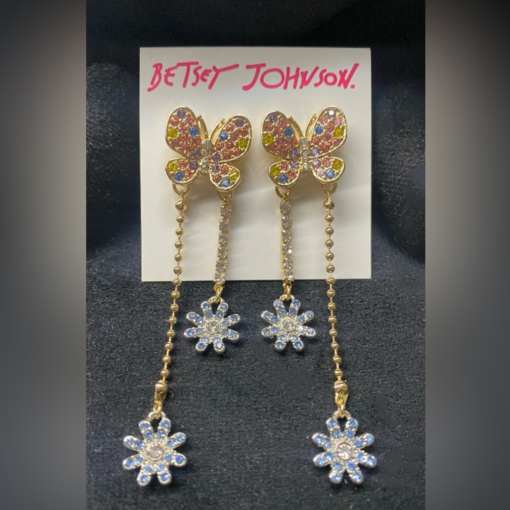 Betsey Johnson Butterfly Dangle Earrings